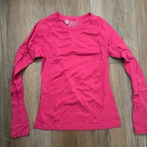 Figs Women's Hot Pink Cropped Long Sleeve Underscrub